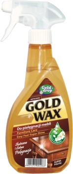 Płyn do pielęgnacji mebli Gold Drop Gold Wax, z rozpylaczem, białe kwiaty, 400ml