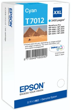 Tusz Epson T7012 (C13T7012), 3400 stron, cyan (błękitny)