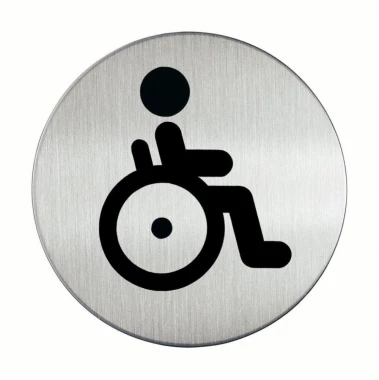 Tabliczka informacyjna Durable, "toaleta dla niepełnosprawnych", 83mm, srebrny