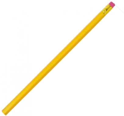 Ołówek Grand, lakierowany, HB, 12 sztuk, z gumką, żółty
