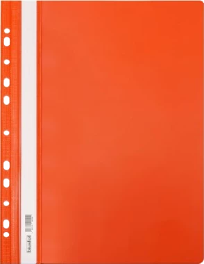 Skoroszyt plastikowy oczkowy Biurfol, twardy, A4, do 200 kartek, pomarańczowy