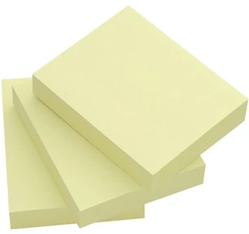 Karteczki samoprzylepne Q-Connect, 38x51mm, 3x100 karteczek, żółty pastelowy