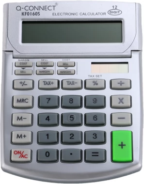 Kalkulator biurowy Q-Connect KF01605, 12 cyfr, srebrny