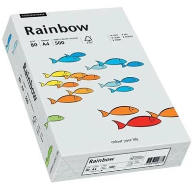 Papier kolorowy Rainbow, A4, 80g/m2, 500 arkuszy, jasny szary (R93)