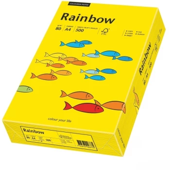 Papier kolorowy Rainbow, A4, 80g/m2, 500 arkuszy, ciemny żółty (R18)