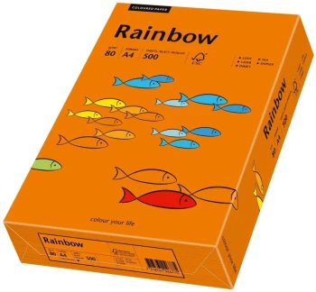 Papier kolorowy Rainbow, A4, 80g/m2, 500 arkuszy,  pomarańczowy ciemny(R26)