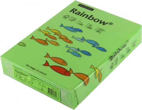 Papier kolorowy Rainbow, A4, 80g/m2, 500 arkuszy, zielony (R76)