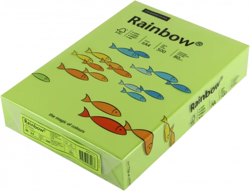 Papier kolorowy Rainbow, A4, 80g/m2, 500 arkuszy, jasny zielony (R74)