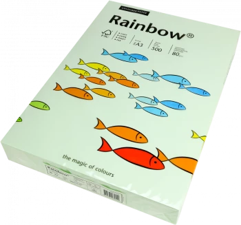 Papier kolorowy Rainbow, A3, 80g/m2, 500 arkuszy, jasny zielony (R72)