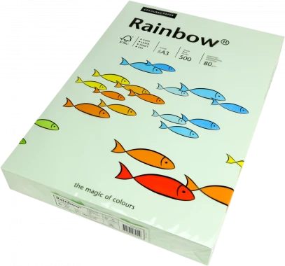 Papier kolorowy Rainbow, A3, 80g/m2, 500 arkuszy, jasny zielony (R72)
