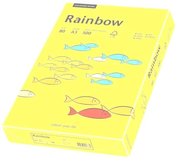 Papier kolorowy Rainbow, A3, 80g/m2, 500 arkuszy, żółty (R16)