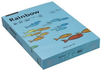 Papier kolorowy Rainbow, A3, 80g/m2, 500 arkuszy, niebieski (R87)