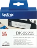 Taśma papierowa do drukarek etykiet Brother DK 22205, 62mmx30.48m, nadruk czarny, taśma biała