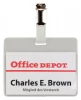 Identyfikator Office Depot, z klipsem, 90x60mm, przezroczysty