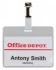 Identyfikator Office Depot, z klipsem, 90x60mm, przezroczysty