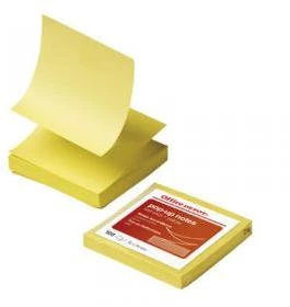Karteczki samoprzylepne Office Depot, harmonijkowe, 76x76mm, 6x100 karteczek, żółty pastelowy
