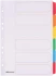 Przekładki kartonowe gładkie z kolorowymi indeksami Office Depot Mylar, A4, 6 kart, biały