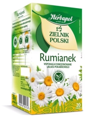 Herbata ziołowa w torebkach Herbapol Zielnik Polski, rumianek, 20 sztuk x 1.5g