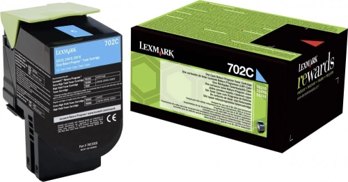Toner Lexmark 70C20C0 (702C), 1000 stron, cyan (błękitny)