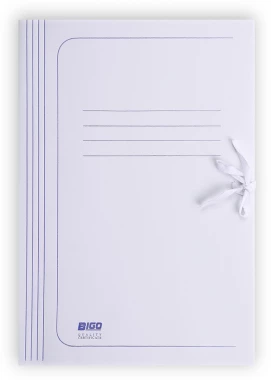 Teczka wiązana Bigo A4, kartonowa, 280g/m2, 35mm, biały