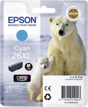 Tusz Epson T2632 XL (C13T26324010), 700 stron, cyan (błękitny)