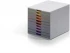 Pojemnik na dokumenty Durable Varicolor 10, z 10 kolorowymi szufladami, szary