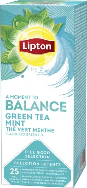 Herbata zielona smakowa w kopertach Lipton Classic Green Tea Mint, mięta, 25 sztuk