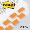 Zakładki samoprzylepne Post-it proste, indeksujące, folia, półtransparentne, 25.4x43.2mm, 1x50 sztuk, pomarańczowy