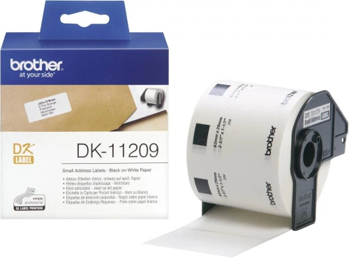 Etykiety do drukarek etykiet Brother DK11209, 29x62mm, 800 etykiet, biały/czarny nadruk