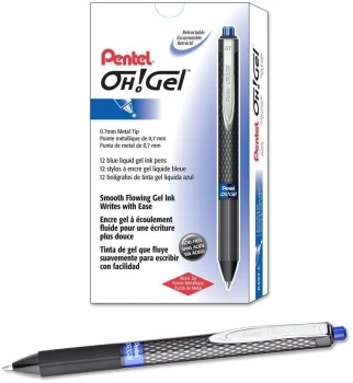 Długopis żelowy automatyczny Pentel, OH!, Gel K497, 0.7mm, niebieski