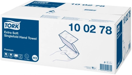 Ręcznik papierowy ekstra miękki Premium Tork 100278, dwuwarstwowy, w składce ZZ, 15x200 składek, biały