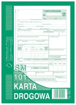 Druk akcydensowy Karta Drogowa samochód osobowy MiP 802-3, A5, 80k