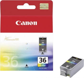 Tusz Canon 1511B001 (CLI-36), 250 stron, CMY cyan (błękitny), magenta (purpurowy), yellow (żółty)