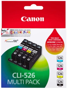 Tusz Canon 4541B009 (CLI-526), 3x500 stron, CMY cyan (błękitny), magenta (purpurowy), yellow (żółty)