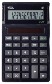 Kalkulator biurowy Ativa AT-830Eco/305Eco, 12 cyfr, czarny
