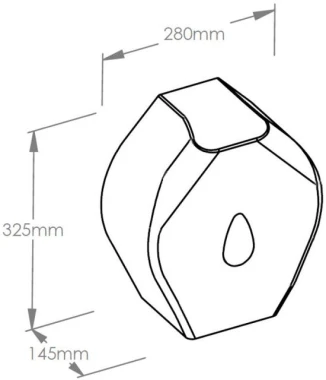 Dozownik do papieru toaletowego w roli Merida Top Maxi, z szarym okienkiem, zamykany na klucz, 32.5x28x14.5cm, biały