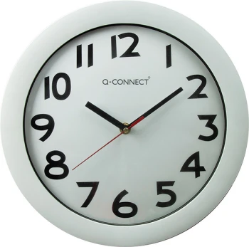 Zegar ścienny Q-Connect Budapest, 30cm, tarcza kolor biały, rama kolor biały