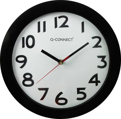 Zegar ścienny Q-Connect Tokyo, 30cm, tarcza kolor biały, rama kolor czarny