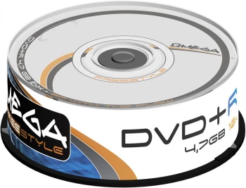 Płyta DVD+R Omega Freestyle, do jednokrotnego zapisu, 4.7 GB, cake box, 25 sztuk