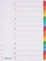 Przekładki kartonowe numeryczne z kolorowymi indeksami Office Depot Mylar, A4, 1-12 stron, biały