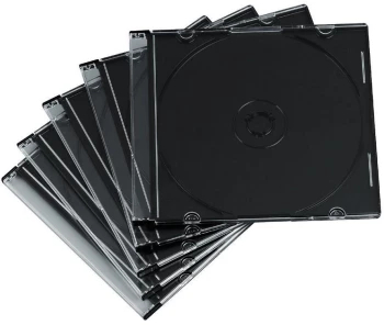 Pudełko slim na płytę CD/DVD Omega, plastikowe, 1 sztuka, czarny
