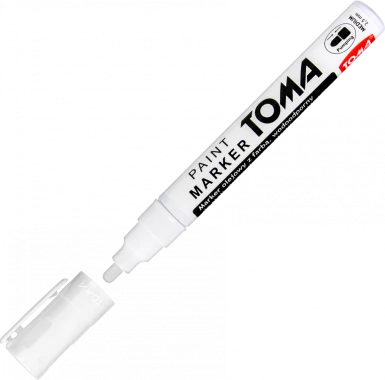 Marker olejowy Toma TO-440, okrągła, 2.5 mm, biały
