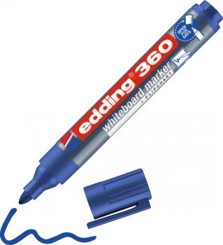 Marker suchościeralny edding 360, okrągła, 3 mm, niebieski