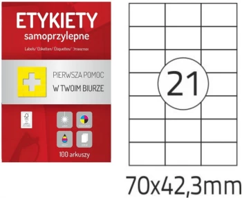 Etykiety uniwersalne Dalpo Memo Label, 70x42.3mm, 100 arkuszy, biały