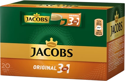 Kawa rozpuszczalna w saszetkach Jacobs 3w1, original, 20 sztuk x 15.2g