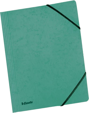 Teczka preszpanowa z narożną gumką Esselte, A4, 330g/m2, 4mm, zielony
