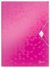Teczka plastikowa z gumką Leitz Wow, A4, 15mm, różowy