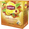 Herbata czarna aromatyzowana w piramidkach Lipton, brzoskwinia z mango, 20 sztuk x 1.2g