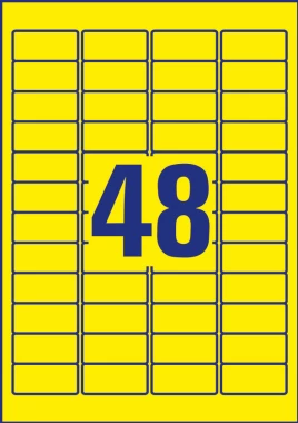 Etykiety usuwalne Avery Zweckform, 45.7x21.2mm, 20 arkuszy, żółty