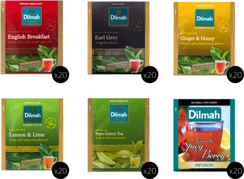 Zestaw herbat w kopertach Dilmah Pick & Mix, 6 smaków, 120 sztuk x2g/1.5g